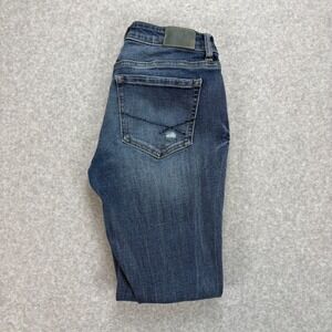 BKE Stella Skinny Jeans Womens 27 Blue Dark Wash Low Rise Ankle Distressed